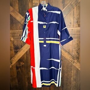Vintage 70s Penthouse Gallery by Catherine Ogust Tunic Cotton Dress Size 4